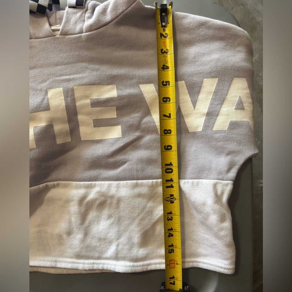 Vans Off The Wall Sz XS Purple White Cropped Hoodie Hooded Sweatshirt *See photo - Picture 8 of 8